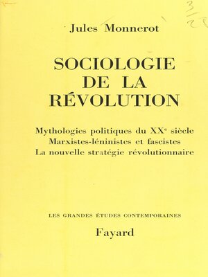 cover image of Sociologie de la révolution